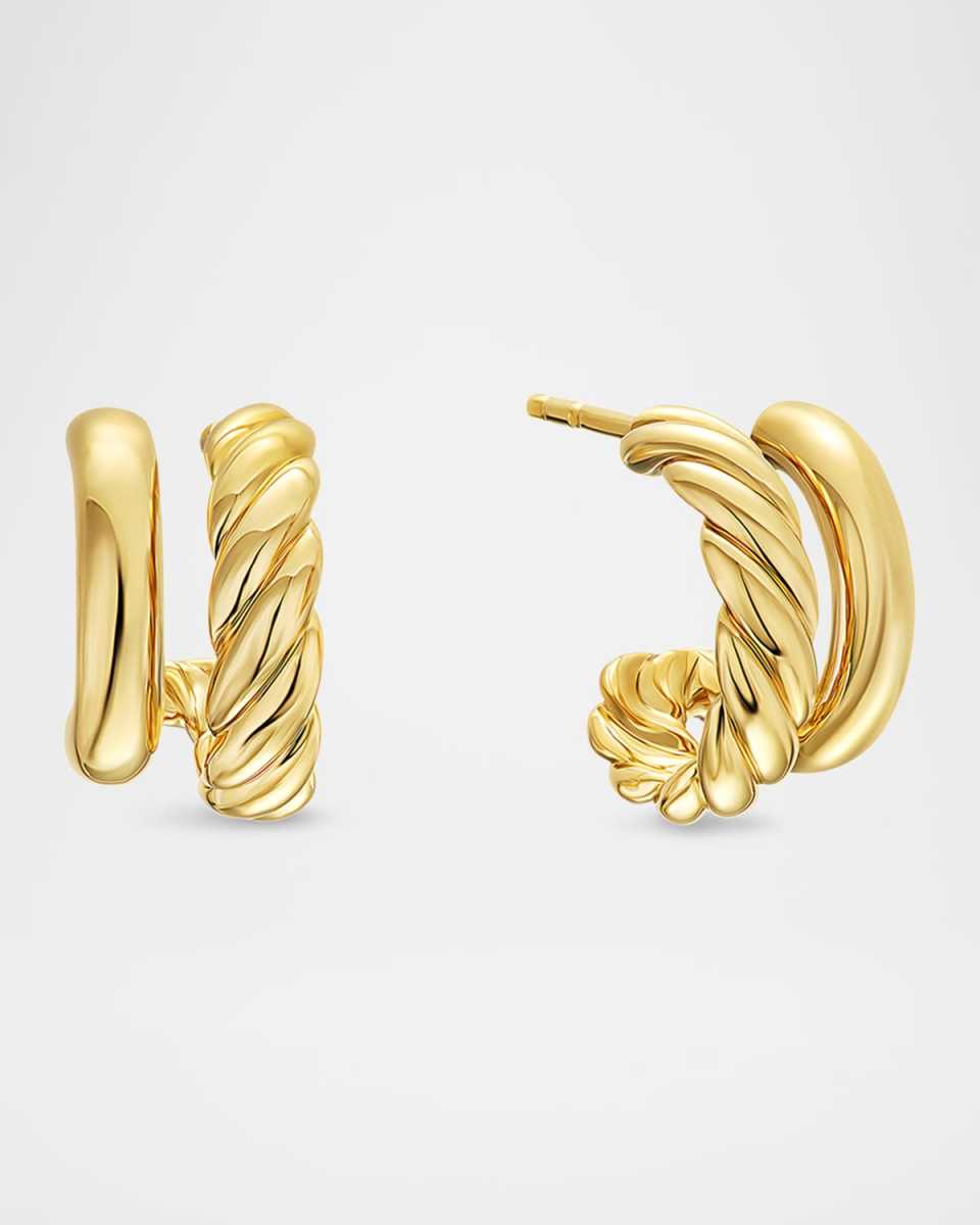 DY Mercer Double Hoop Earrings in 18K Gold, 0.5"L